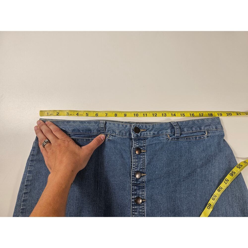 Vintage Full front button down avenue blues size 14 denim skirt ^ - Picture 3 of 5